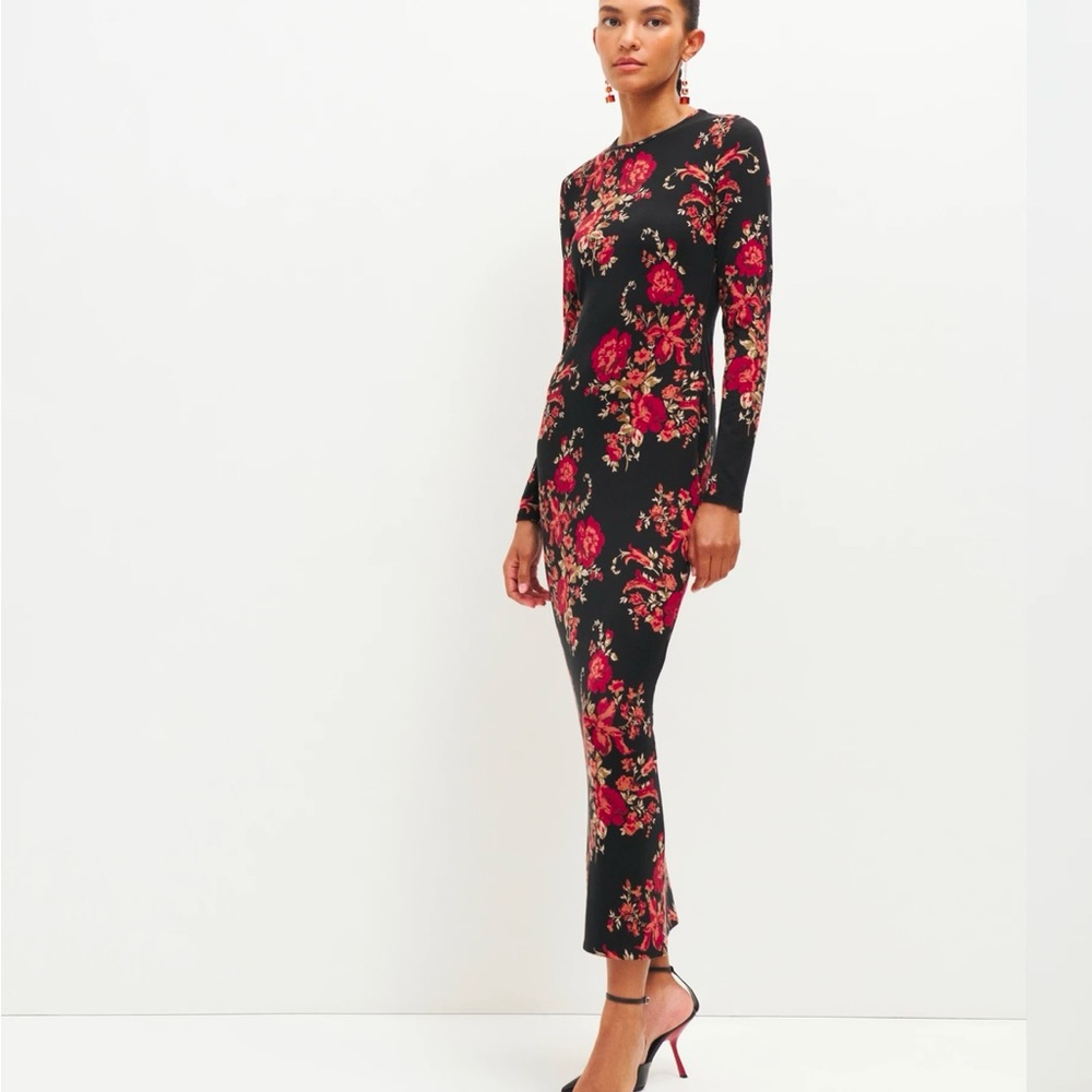 NWT REFORMATION TOMMIE KNIT DRESS SIZE MEDIUM PATTERN ADMIRE